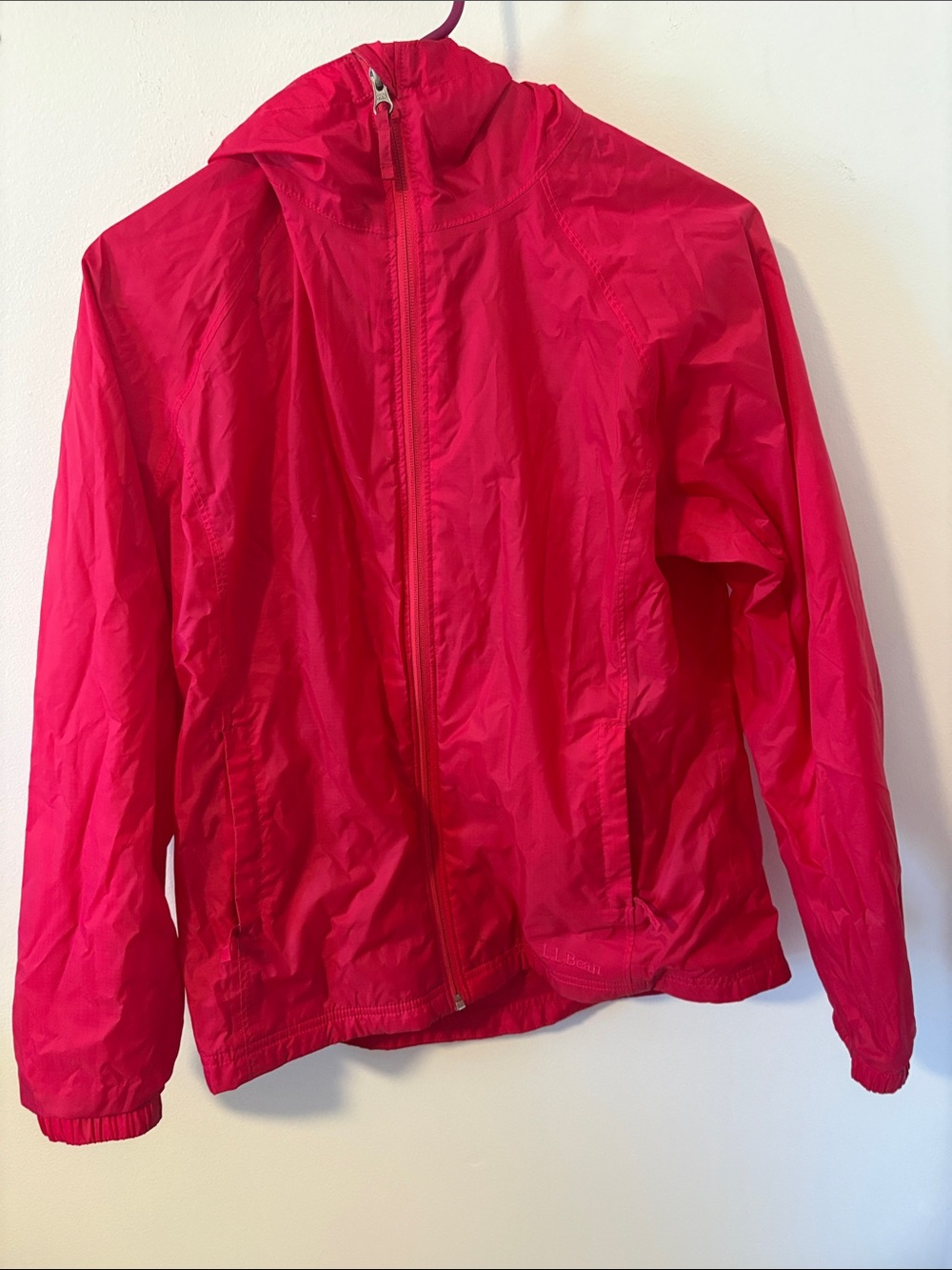 L.L. Bean Women’s Hooded Raincoat - Bright Pink